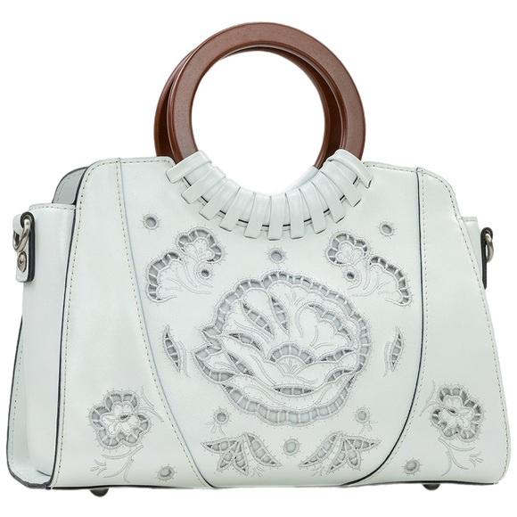 Patricia Nash Lyon Medium Leather Satchel Crossbody - Picture 3 of 14